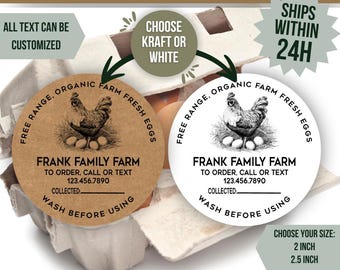 Custom Egg Carton Label Chicken Egg Sticker Personalized Farm Fresh Eggs Label Business Logo Label Local Egg Dealer Farmers Market Homestead