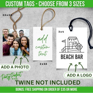 Custom Logo Price Tag Personalized Photo Gift Tag Label Custom Text Gift Tag Thank You Tag Baby Shower Tag Personalized Wedding Favor Tag image 3