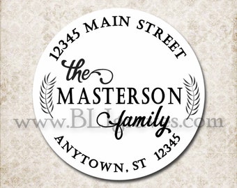 Custom Round Address Sticker Labels Return Address Labels, Envelope Seals D321