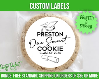 Custom Smart Cookie Graduation Party Favor Sticker Personalized Graduation Envelope Seal Custom Graduation Announcement Label Custom Sticker