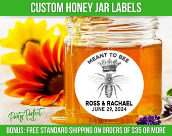 Custom Wedding Honey Favor Label Personalized Queen Bee Wedding Favor Gift Tag Wedding Mason Jar Label Wedding Party Favor Honey Gift Label