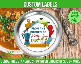 Personalized From The Kitchen Of Soup Label Custom Food Gift Label Canning Label Personalized Baking Gift Label Homestead Canning Label