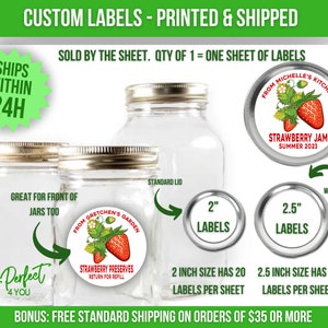 Custom Strawberry Canning Label Jam From The Kitchen Of Strawberry Preserves Label Custom Baking Gift Label Personalized Jelly Canning Label image 3