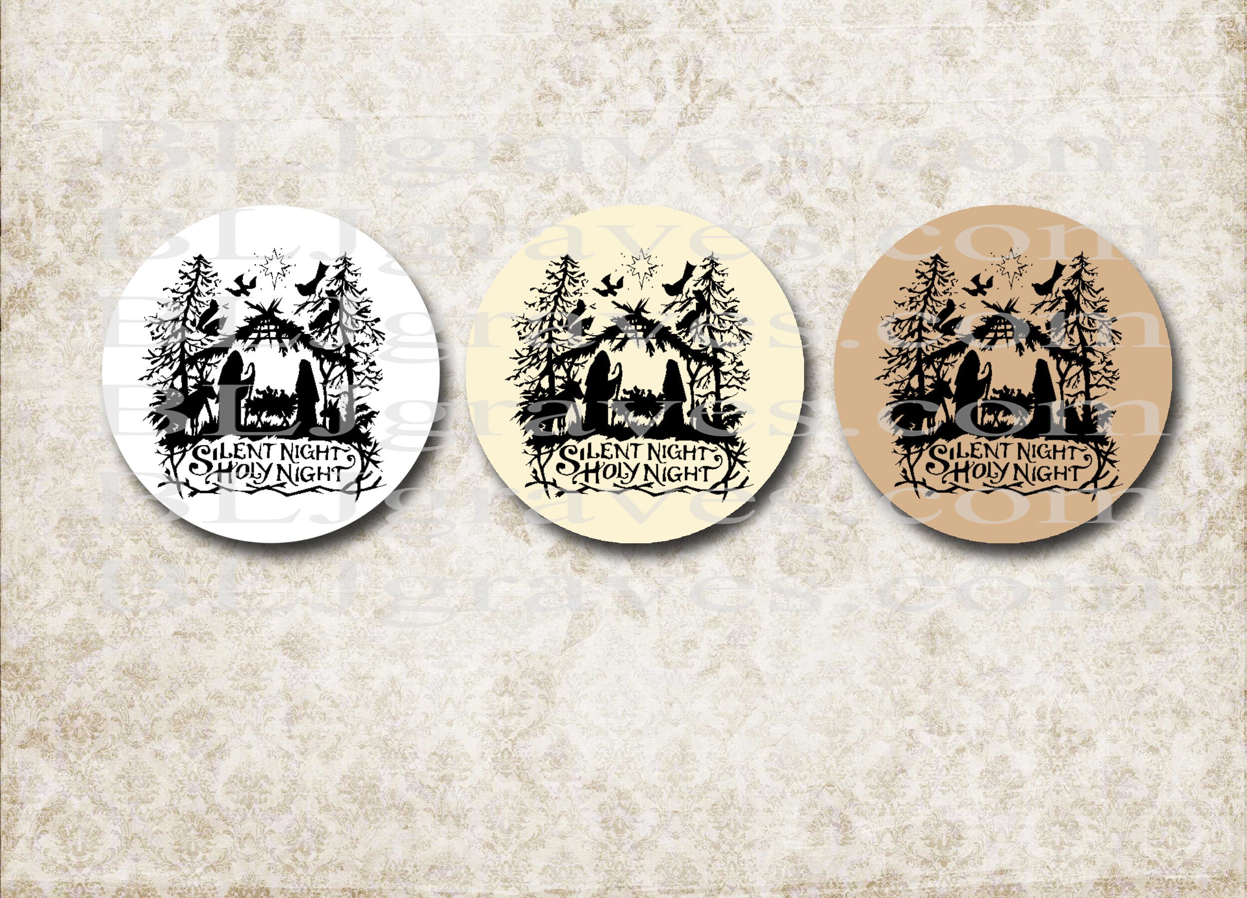 Christmas Stickers Nativity Envelope Seals Vintage Style Party Etsy