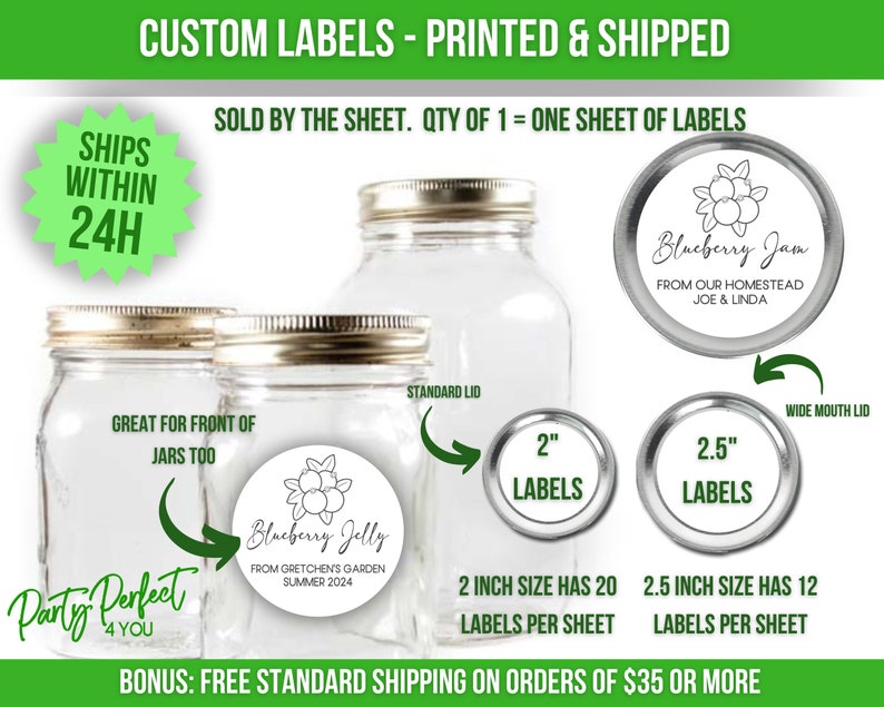 Blueberry Canning Label Custom From the Kitchen of Label Food Gift ...