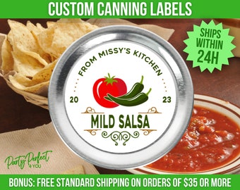 Custom Canning Label Salsa Food Gift Label Personalized From The Kitchen Of Label Custom Mason Jar Label Pico De Gallo Label Salsa Verde