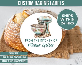 Custom Baking Labels From The Kitchen Of Label Personalized Homemade Baked Goods Label Custom Gift For Baker Bread Maker Gift for Mom