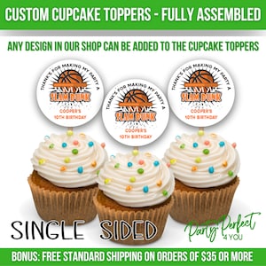 Logotipo de imagen personalizado Texto Cupcake Topper Logotipo de negocio Cupcake Topper Pastel de cumpleaños personalizado Topper Fiesta Pick Baby Shower Wedding Cupcake imagen 5