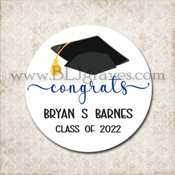 Custom Graduation Party Favor Sticker Labels Personalized | Etsy