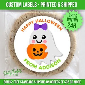Personalized Halloween Party Label Custom Halloween Classroom Party Treat Bag Sticker Halloween School Class Party Favor Sticker Label