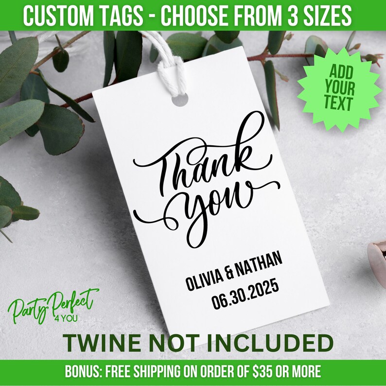 Custom Logo Price Tag Personalized Photo Gift Tag Label Custom Text Gift Tag Thank You Tag Baby Shower Tag Personalized Wedding Favor Tag image 4