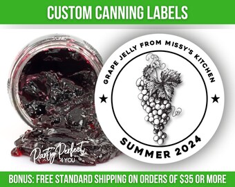 Custom Canning Label Grape Jam From The Kitchen Of Grape Jelly Label Custom Food Gift Sticker Personalized Canning Mason Jar Label Gift Tag