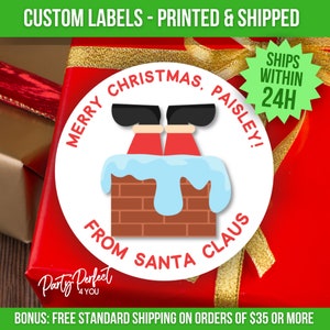 Custom From Santa Gift Tags Personalized From Santa Gift Tag Labels Custom Christmas Gift Tags