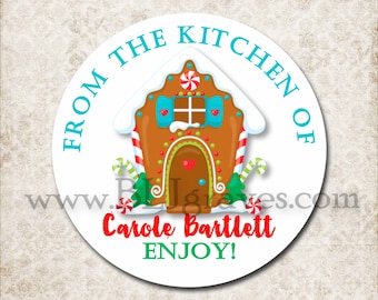 From The Kitchen Of Stickers, Baked With Love Custom Food Gift Sticker Labels, Personalized Christmas Baking Gift Sticker Labels D397