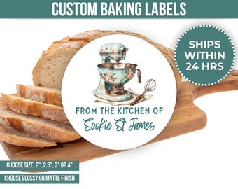 Custom Baking Label From The Kitchen Of Label Personalized Homemade Baked Goods Label Custom Gift For Baker Bread Maker Gift for Mom