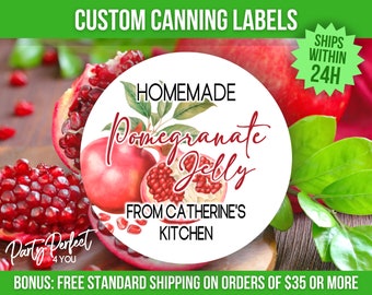 Pomegranate Jelly Canning Label Custom From The Kitchen Of Personalized Homestead Canning Label Jam Pomegranate Preserves Custom Gift Label