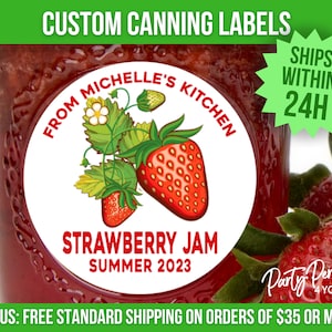 Custom Homestead Canning Labels Strawberry