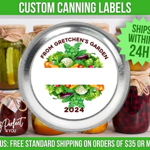 Vegetable Garden Canning Label Custom From The Kitchen Of Canning Label Personalized Canning Label Food Gift Label Custom Mason Jar Label