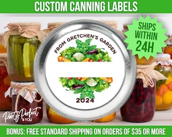Vegetable Garden Canning Label Custom From The Kitchen Of Canning Label Personalized Canning Label Food Gift Label Custom Mason Jar Label