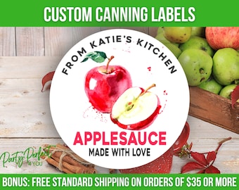 Apple From The Kitchen Of Label Custom Applesauce Canning Label Custom Food Gift Label Personalized Mason Jar Label Printed Homestead Label