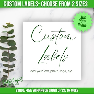 Custom Business Logo Label Personalized Business Product Label Square Sticker Label Photo Birthday Shower Graduation Wedding Favor Label