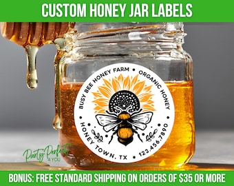 Honey Business Product Label Custom Queen Bee Sticker Personalized Mason Jar Label Queen Bee Honey Business Logo Label Custom Canning Label