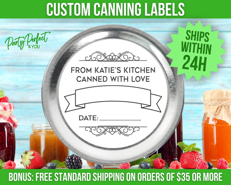 Custom From the Kitchen Of Labels Personalized Canning Labels