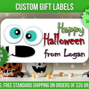 Halloween Party Favor Sticker Custom Halloween Class Treat Bag Sticker Personalized Halloween School Goodie Bag Label Classroom Party Gift