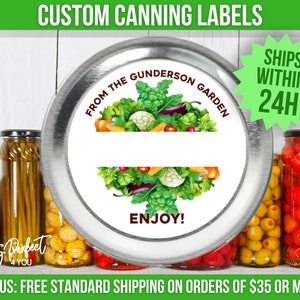 Vegetable Garden Canning Label Custom From The Kitchen Of Canning Label Personalized Canning Label Food Gift Label Custom Mason Jar Label image 3