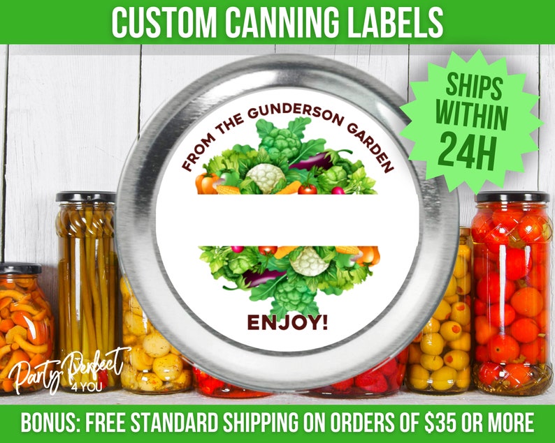 Vegetable Garden Canning Label Custom From The Kitchen Of Canning Label Personalized Canning Label Food Gift Label Custom Mason Jar Label image 3