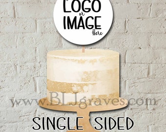 Custom Image, Logo or Text Cake Toppers, Business Logo Cake Topper, Personalized Cake Toppers, Party Picks
