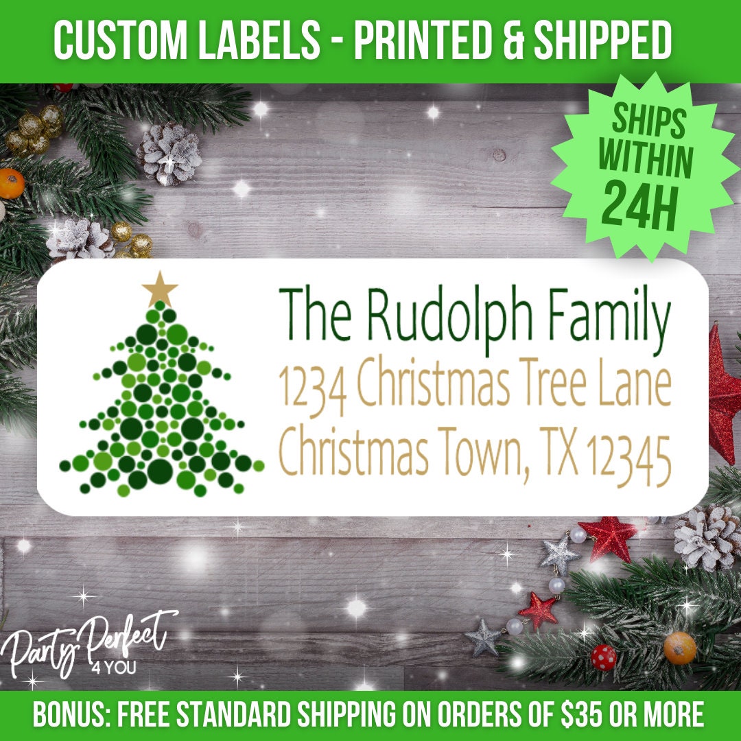 Custom Christmas Address Label Personalized Christmas Return Etsy Address Label Christmas