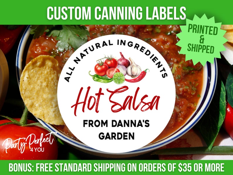 Salsa Canning Label Custom, Salsa Verde Gift Label Personalized, From ...