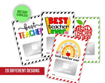 Teacher Appreciation Gift Card Holder Template Teacher Gift Tag Instant Download Printable Teacher Appreciation Gift DIY Gift Card