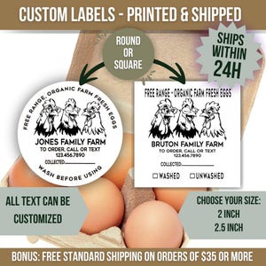 Personalized Egg Carton Label Custom Chicken Egg Sticker Farm Fresh Eggs Label Business Logo Label Local Egg Dealer Farmers Market Homestead
