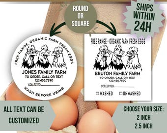 Personalized Egg Carton Label Custom Chicken Egg Sticker Farm Fresh Eggs Label Business Logo Label Local Egg Dealer Farmers Market Homestead