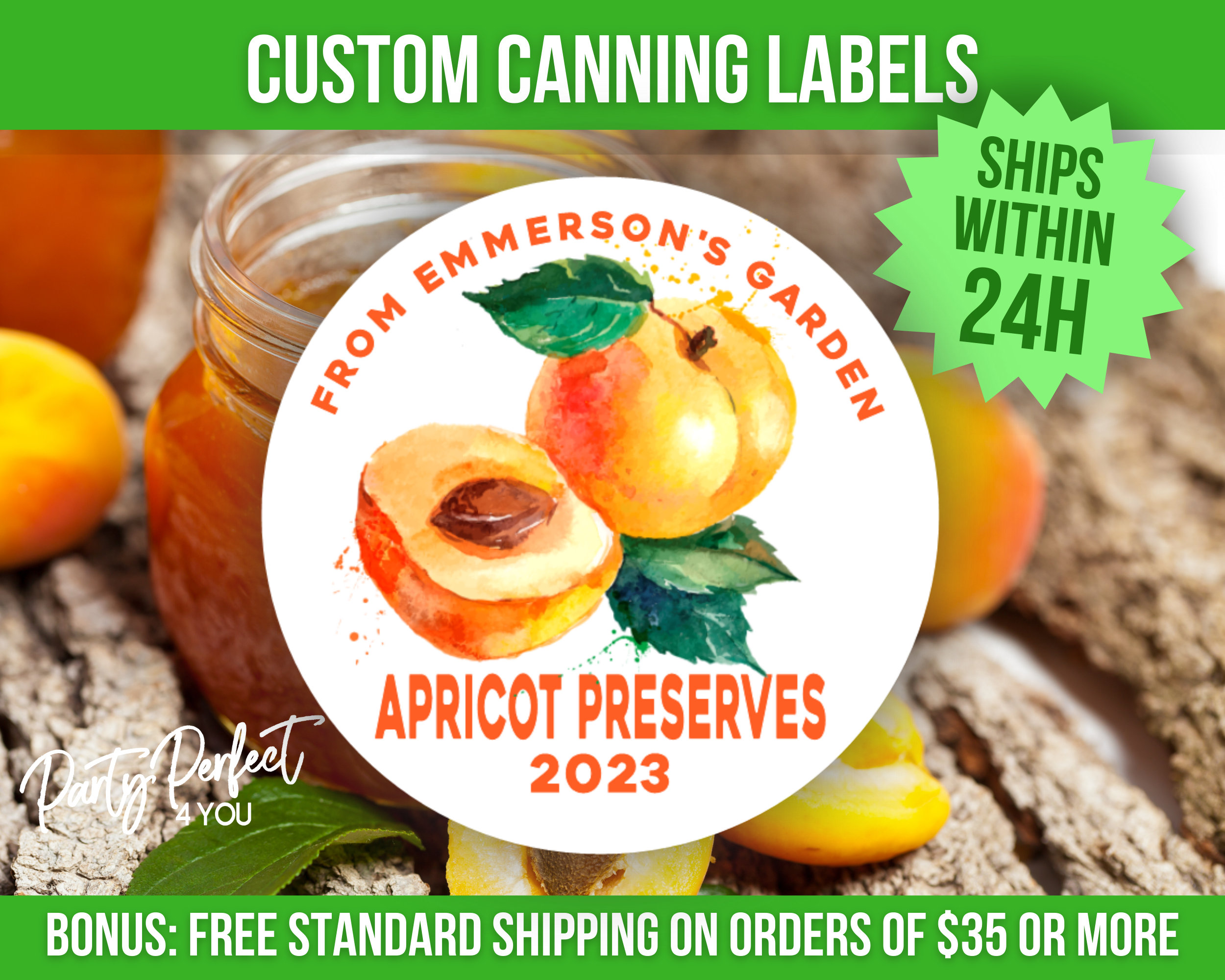 Apricot From the Kitchen of Canning Label Custom Apricot Jam or Jelly ...