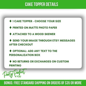 Text Message Topper Custom Image Logo or Text Cake Topper Double Sided Business Logo Cake ...
