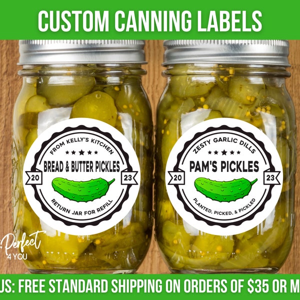 Custom Canning Label Pickle From The Kitchen Of Pickle Canning Label Custom Food Gift Label Personalized Mason Jar Label Printed Pickle Jar