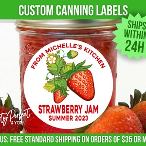 Custom Strawberry Canning Label Jam From The Kitchen Of Strawberry Preserves Label Custom Baking Gift Label Personalized Jelly Canning Label image 4