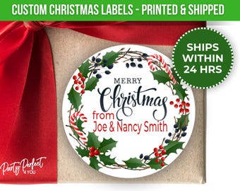 Custom Christmas Gift Label Personalized Christmas Canning Label Food Gift Label Custom Canning Label Christmas Gift Sticker Treat Bag Label