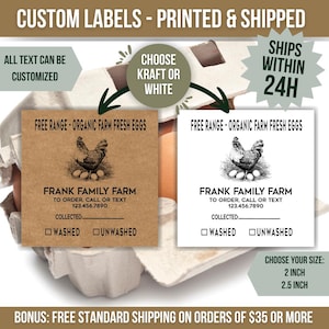 Egg Carton Label Custom Chicken Egg Sticker Personalized Farm Fresh Eggs Label Business Logo Label Local Egg Dealer Farmers Market Homestead