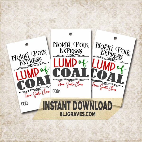 Lumps of Coal Tag Svg - Etsy
