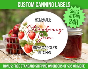 Strawberry Jam Canning Label Custom From The Kitchen Of Personalized Homestead Canning Label Jelly Strawberry Preserves Custom Gift Label