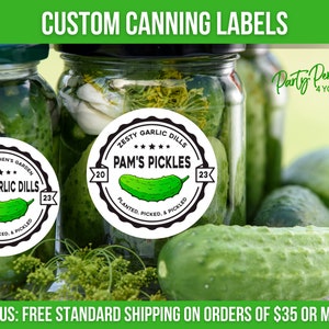 Custom Pickle Labels Custom Canning Label Pickle From the Kitchen of Pickle Canning Label ...
