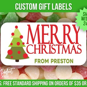 custom Christmas Party Favor Gift Tag Sticker Personalized Kids Class Christmas Party Goodie Bag Sticker