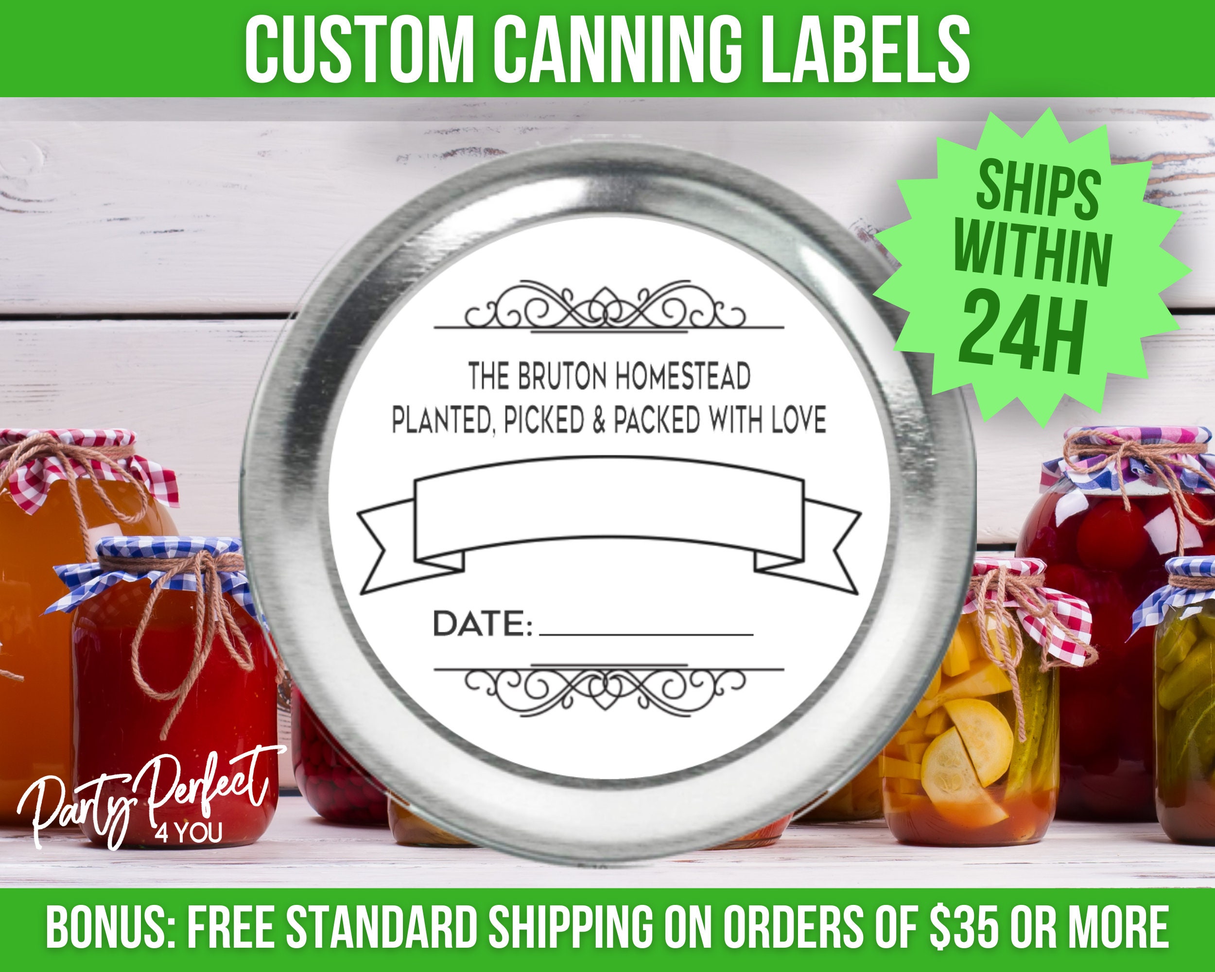 Custom Homestead Canning Label Personalized Canning Jar Label From the ...