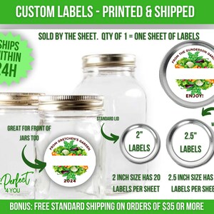 Vegetable Garden Canning Label Custom From The Kitchen Of Canning Label Personalized Canning Label Food Gift Label Custom Mason Jar Label image 5