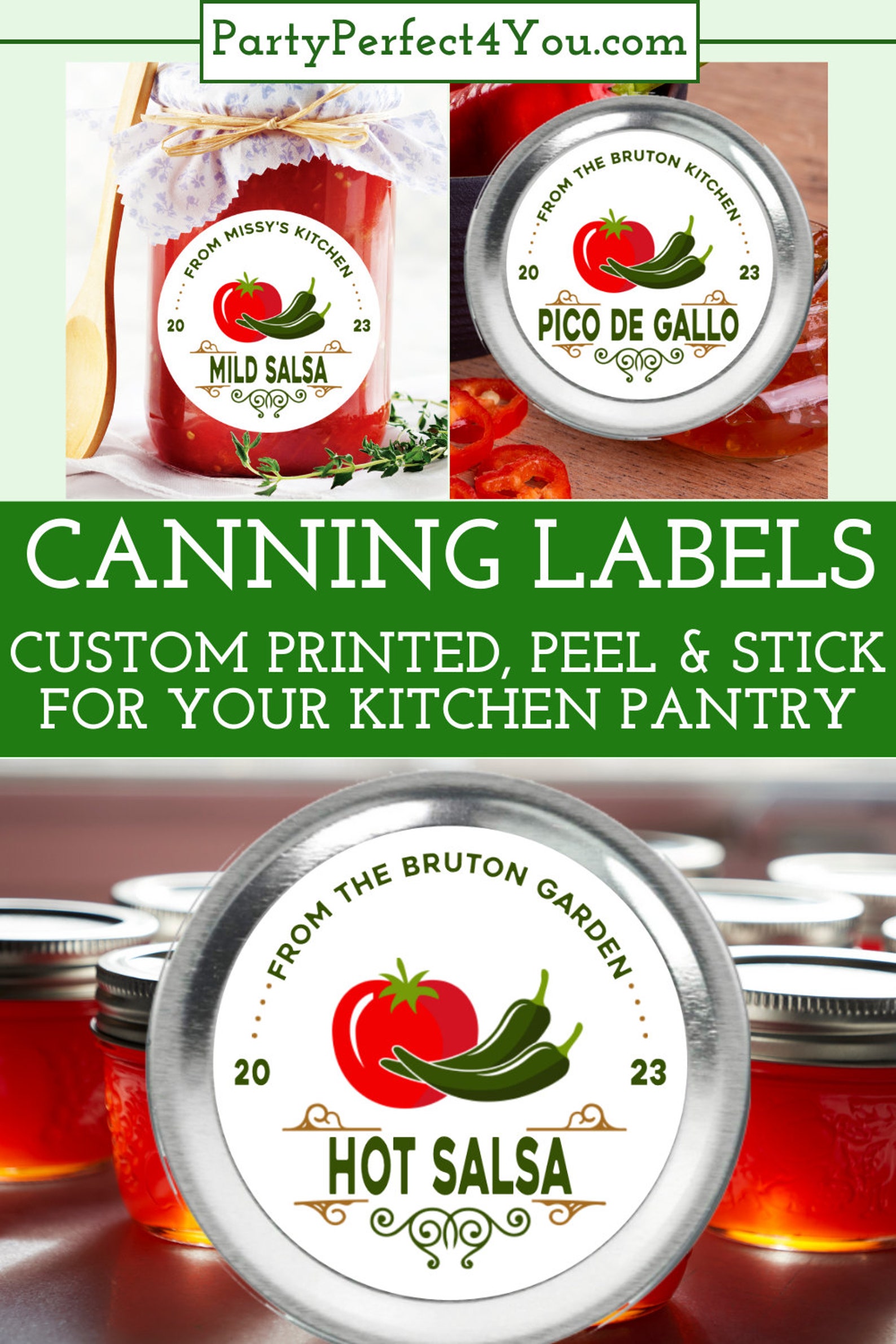 Custom Canning Label Salsa Food Gift Label Personalized From the ...