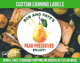 From The Kitchen Of Custom Canning Label Pear Preserves Jam Jelly Mason Jar Label Sticker Custom Food Gift Label Personalized Canning Label